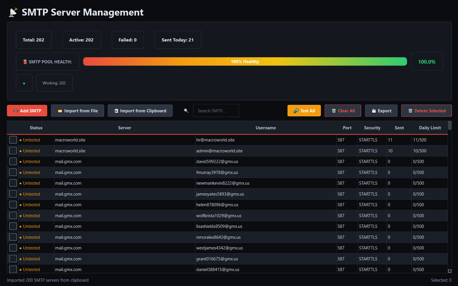 SMTP Management